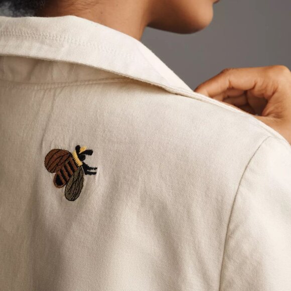 ANTHROPOLOGIE | Maeve | Cotton Fruit Embroidered Trench Coat | NWT - Picture 5 of 7